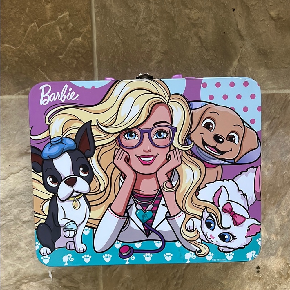 Barbie Pink and Blue Tin Storage